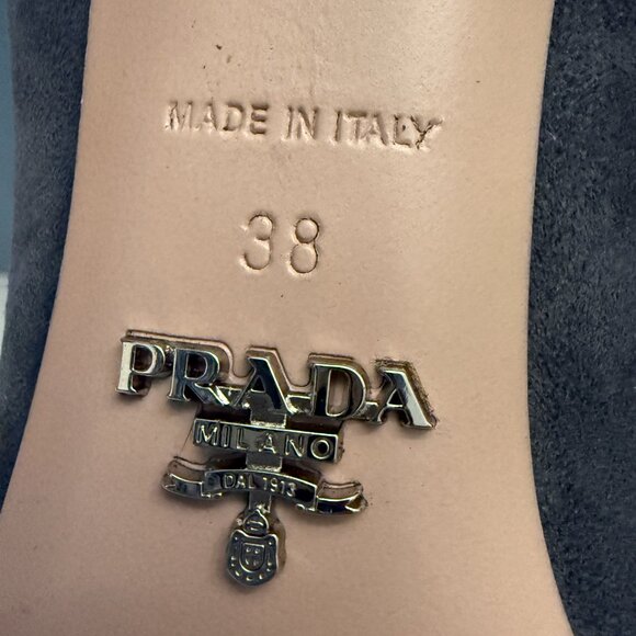 Prada Kitten Heel Gray Suede Size 38 - Picture 9 of 13